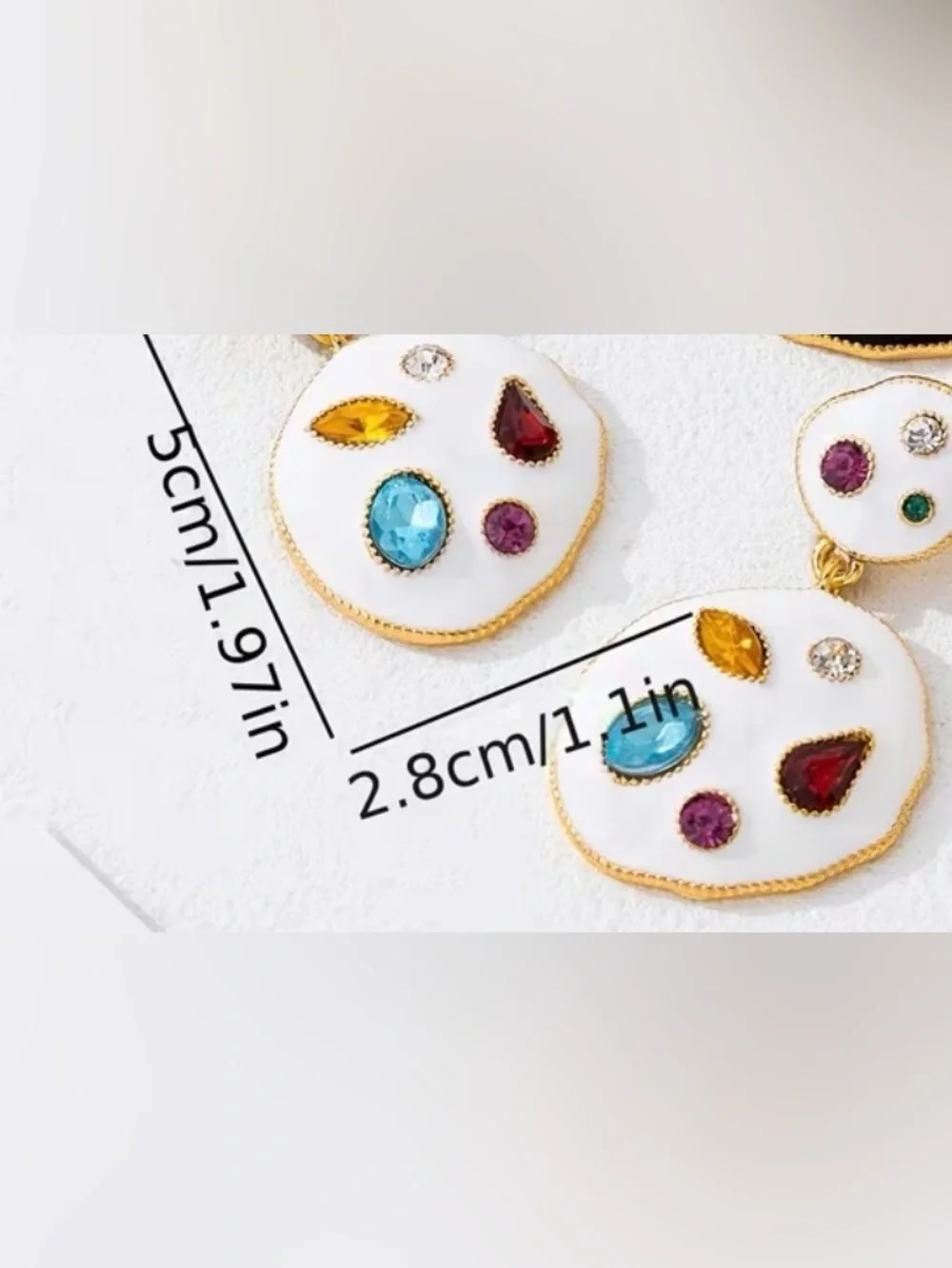 Stylish Colorful Rhinestone Irregular Statement Earrings | Glamorous Gold-Tone